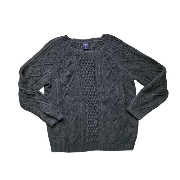 GAP Cable Knit Sweater Women’s XL Gray Crewneck - Picture 1 of 7